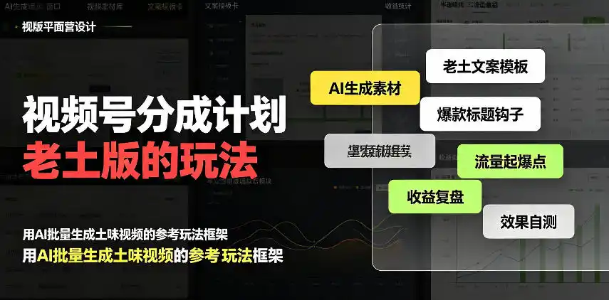 视频号分成计划老土版的玩法,流量爆炸,每天收益300 ,纯靠AI生成,越土的玩法,越高级-51云资源
