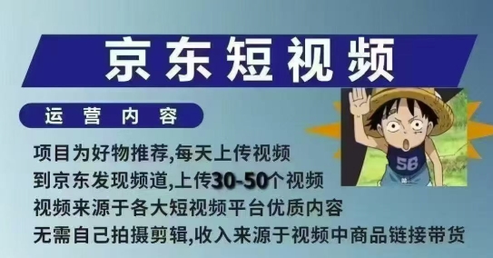 京东短视频带货课，无需自己拍摄剪辑，保姆式教学，两天快速上手-51云资源