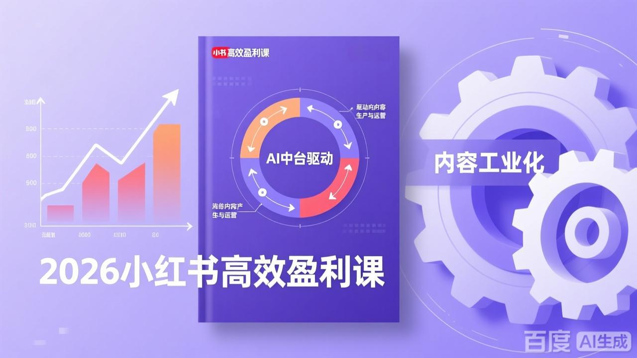 2026小红书高效盈利课,流量双引擎 内容工业化 AI中台驱动,构建可复制的千万级营收模型