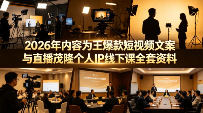 2026年内容为王爆款短视频文案与直播茂隆个人IP线下课全套资料(价值4980)-51云资源