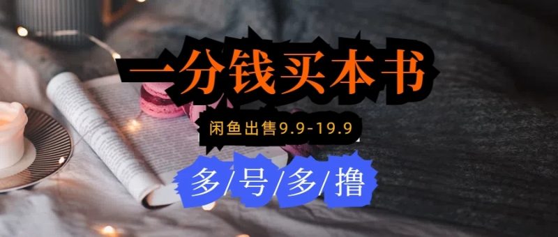 每天花1分钱买一本书,闲鱼出售9.9-19.9不等,多账号多撸,新手小白均可操作-51云资源