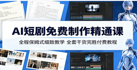 AI短剧免费制作精通课：全程保姆式细致教学，全套干货完胜付费教程-51云资源