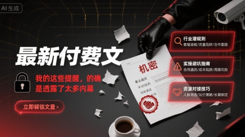 最新付费文：我的这些提醒，的确是透露了太多内幕-51云资源