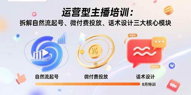 (15654期)运营型主播培训:拆解自然流起号、微付费投放、话术设计三大核心模块-8月-51云资源