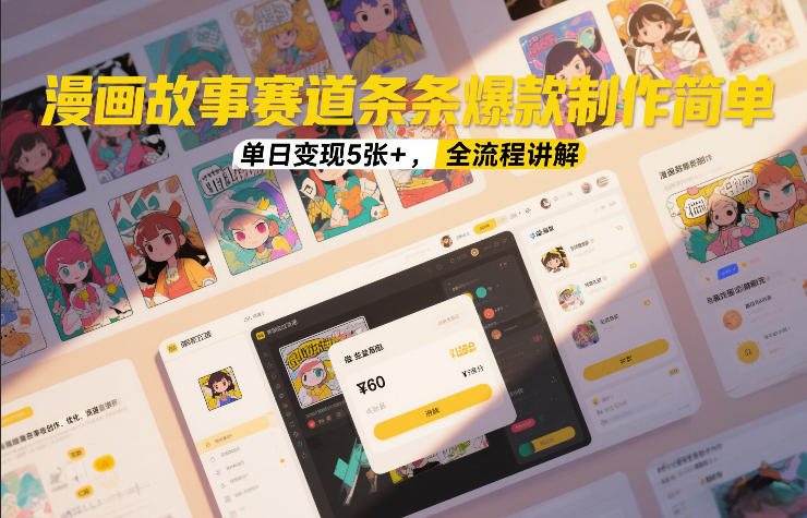 漫画故事赛道条条爆款制作简单，单日变现5张 ，全流程讲解-51云资源