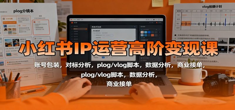 小红书IP运营高阶变现课:账号包装,对标分析,plog/vlog脚本,数据分析,商业接单-51云资源