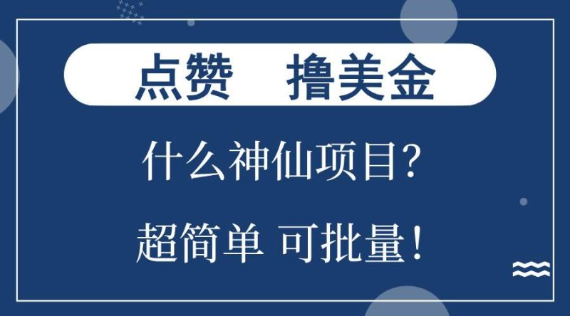（13166期）点赞就能撸美金？什么神仙项目？单号一会狂撸300 ，不动脑，只动手，可…-51云资源