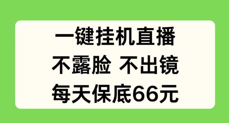 一键挂JI直播，不露脸不出境，每天保底66元【揭秘】-51云资源