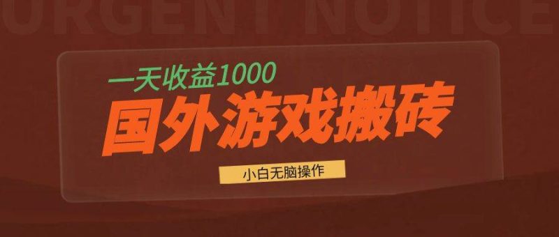 （13321期）国外游戏全自动搬砖，一天收益1000  小白无脑操作-51云资源