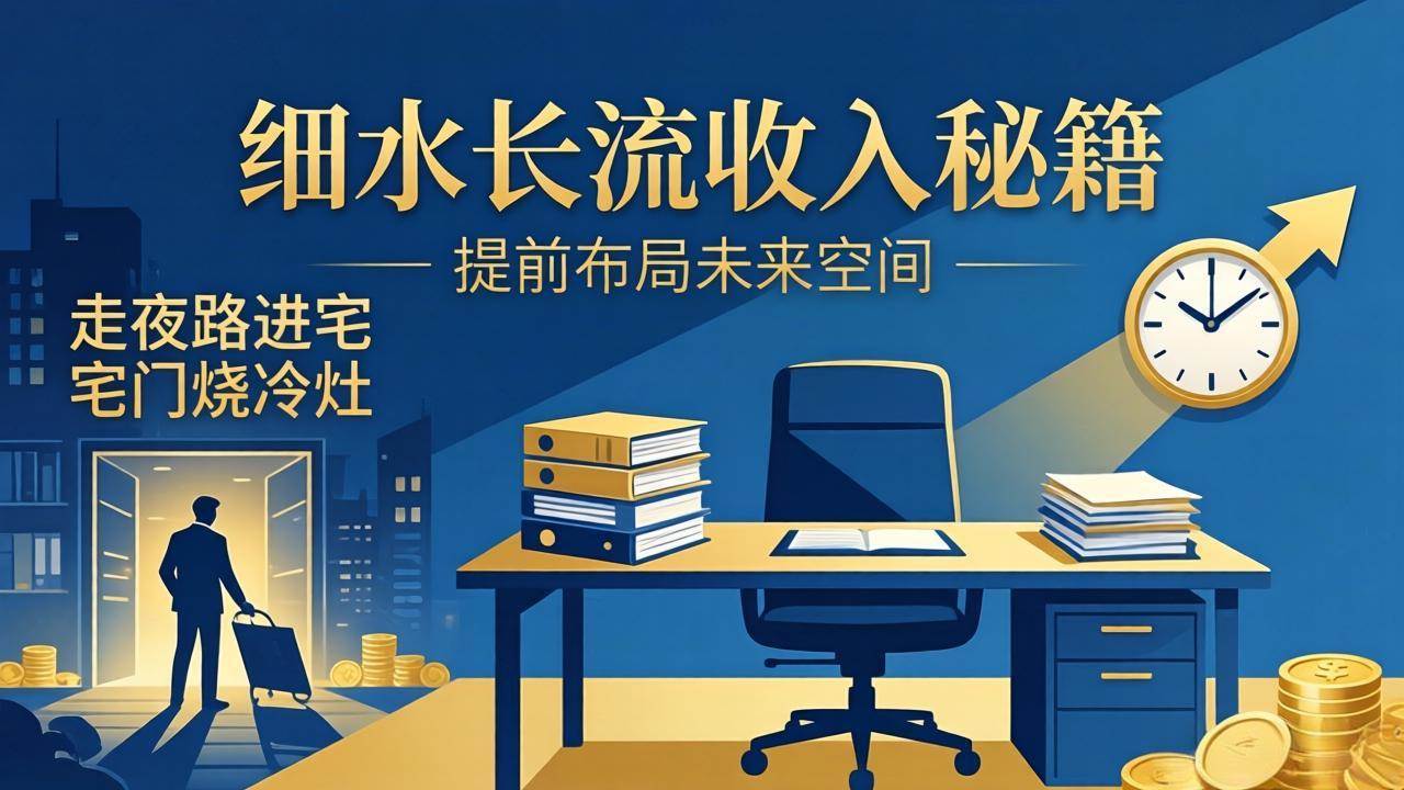 (17836期)某付费文章:细水长流收入秘籍:走夜路进宅门烧冷灶,提前布局未来空间