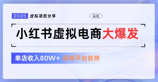 小红书虚拟店铺 蓝海项目 小白轻松一天3张-51云资源