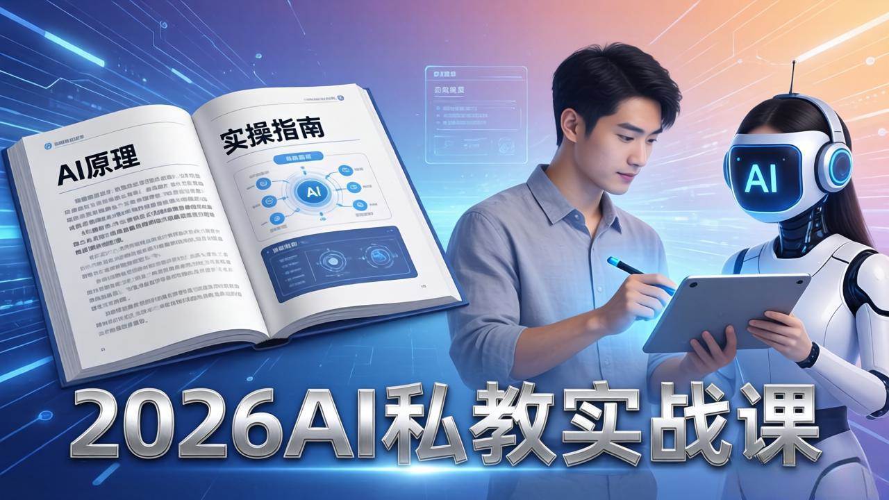 (17899期)2026AI私教实战课:从AI原理到全场景实操,零基础学会用AI提效 单人单干创业
