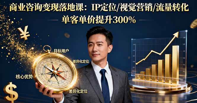 (16249期)商业咨询变现落地课:IP定位/视觉营销/流量转化,单客单价提升300%-51云资源