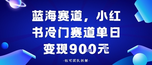 小红书冷门蓝海赛道，0成本，单日变现多张-51云资源