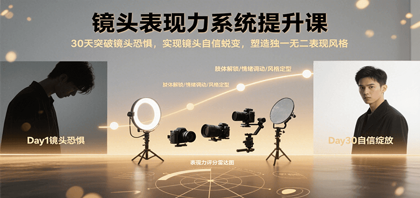 镜头表现力系统提升课，30天突破镜头恐惧实现自信蜕变，塑造独一无二表现风格-51云资源