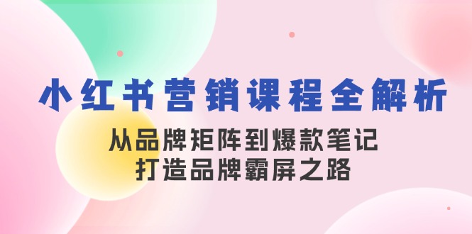 （13017期）小红书营销课程全解析，从品牌矩阵到爆款笔记，打造品牌霸屏之路-51云资源
