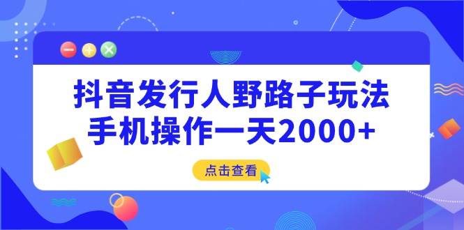（14319期）抖音发行人野路子玩法，手机操作一天2000-51云资源