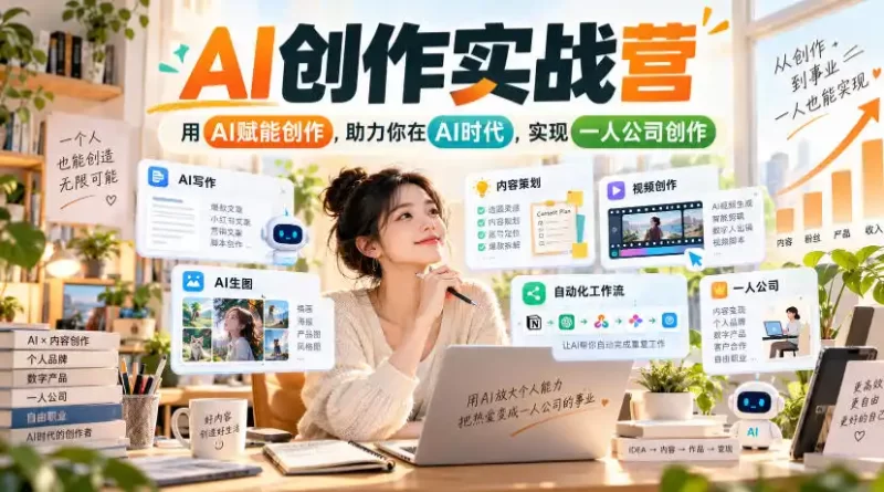 AI创作实战营，用AI赋能创作，助力你在AI时代，实现一人公司创作(更新)-51云资源