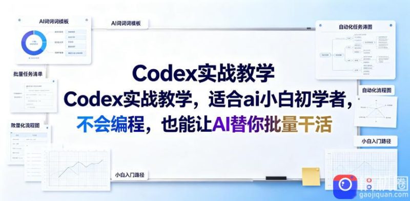 Codex实战教学,适合ai小白初学者,不会编程,也能让AI替你批量干活-51云资源
