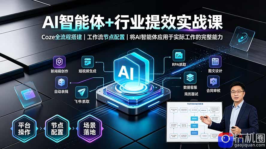 AI智能体 行业提效实战课·Coze全流程搭建|工作流节点配置|将AI智能体应用于实际工作的完整能力
