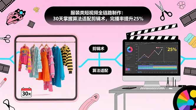 (15655期)服装类短视频全链路制作:30天掌握算法适配剪辑术,完播率提升25%-51云资源