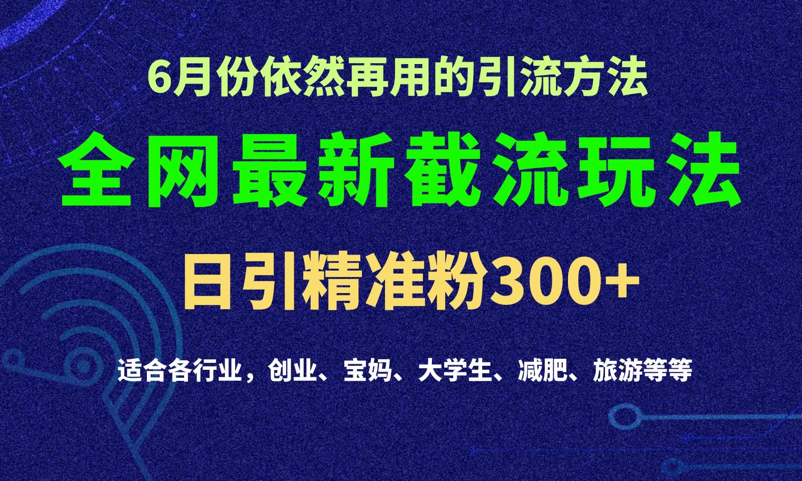 2024全网最新截留玩法,每日引流突破300