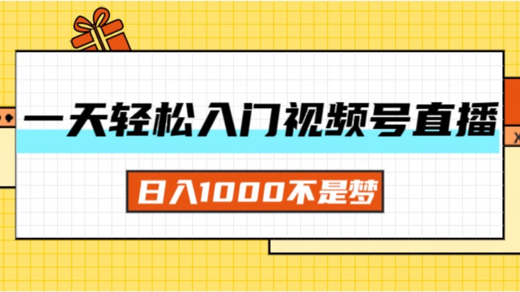 （11906期）一天入门视频号直播带货，日入1000不是梦-51云资源