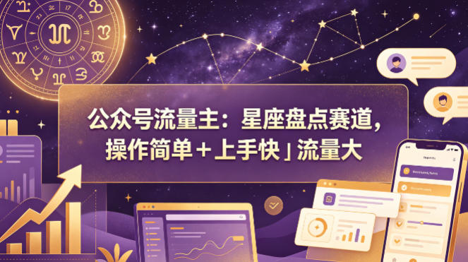 公众号流量主：星座盘点赛道，操作简单＋上手快＋流量大-51云资源