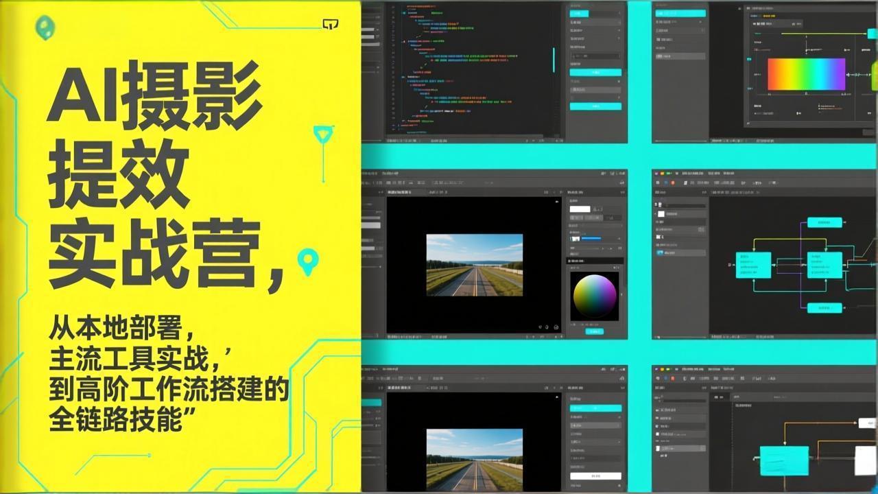 AI 摄影提效实战营,从本地部署,主流工具实战,到高阶工作流搭建的全链路技能