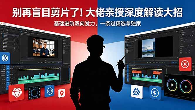 （18384期）别再盲目剪片了！大佬亲授深度解读大招，基础进阶双向发力，一条过精选拿独家-51云资源