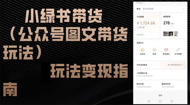 (12903期)小绿书带货(公众号图文带货玩法)玩法变现指南