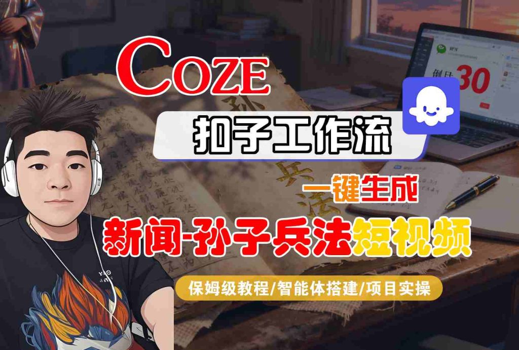 Coze扣子智能体工作流一键生成“新闻-孙子兵法“短视频,全流程保姆级教学-51云资源