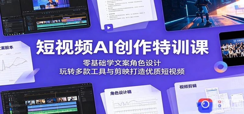 短视频AI创作特训课:零基础学文案角色设计,玩转多款工具与剪映打造优质短视频-51云资源