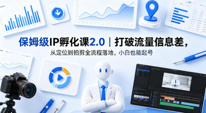 保姆级IP孵化课2.0｜打破流量信息差，从定位到拍剪全流程落地，小白也能起号-51云资源