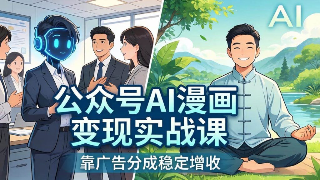 （17921期）公众号AI漫画变现实战课：星座/职场/养生多赛道 智能体发文，靠广告分成稳定增收-51云资源
