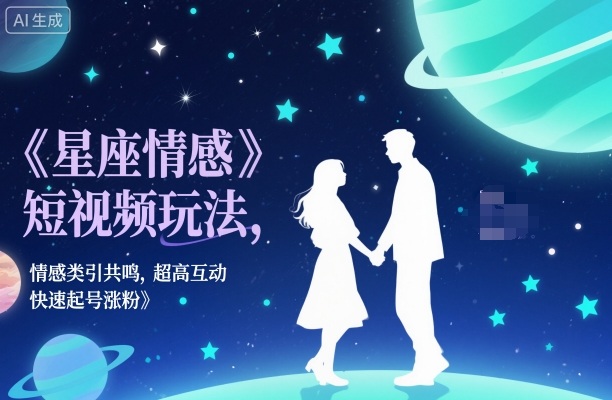 星座情感短视频玩法，情感类引共鸣，超高互动，快速起号涨粉-51云资源