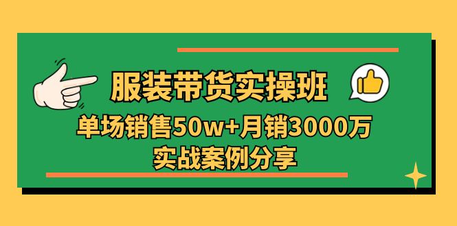 （11071期）服装带货实操培训班：单场销售50w 月销3000万实战案例分享（27节）-51云资源