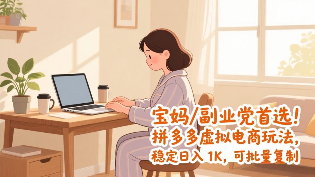 宝妈 / 副业党首选!拼多多虚拟电商玩法,稳定日入 1K,可批量复制-51云资源