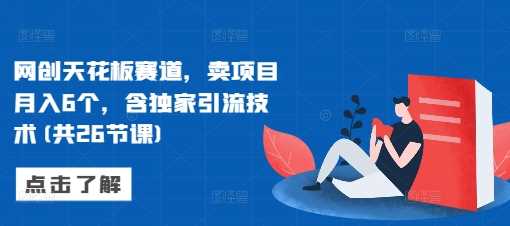 网创天花板赛道，卖项目月入6个，含独家引流技术(共26节课)-51云资源