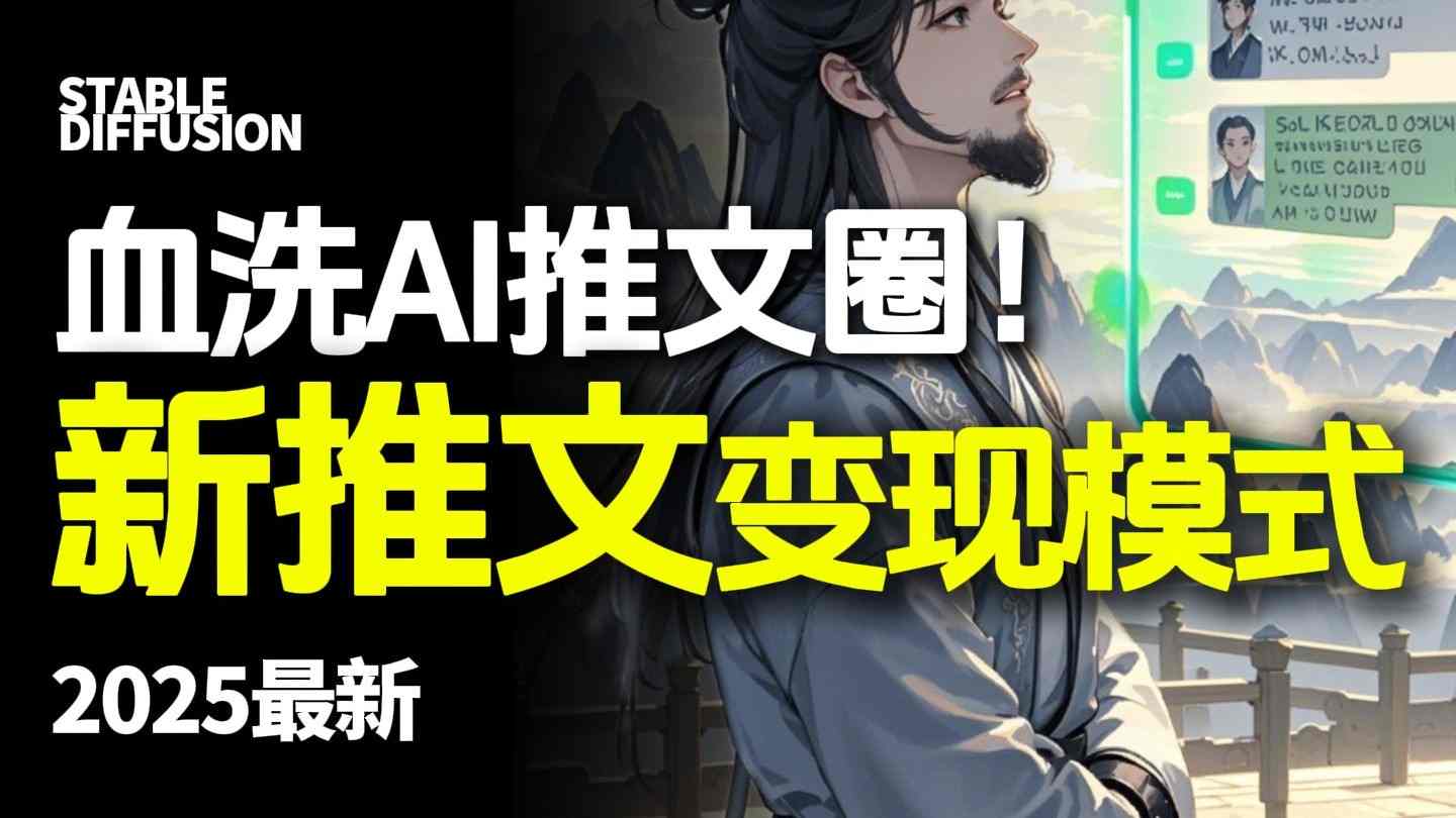 最新AI动态电影漫画小说推文，全流程实操教学，小白也能月入1W 