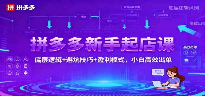 拼多多新手起店课:底层逻辑 避坑技巧 盈利模式,小白高效出单-51云资源