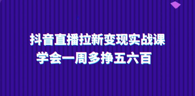 抖音直播拉新变现实操课，学会一周多挣五六百（15节课）-51云资源