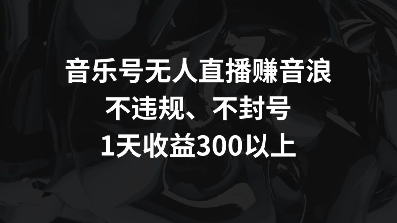 音乐号无人直播赚音浪,不违规、不封号,1天收益300-51云资源
