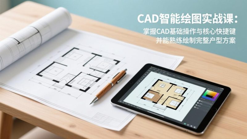 CAD智能绘图实战课:掌握CAD基础操作与核心快捷键,并能熟练绘制完整户型方案-51云资源