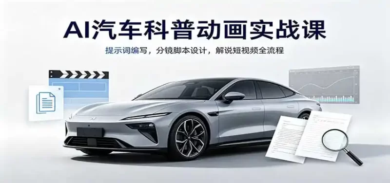 AI汽车科普动画实战课:提示词编写,分镜脚本设计,解说短视频全流程-51云资源