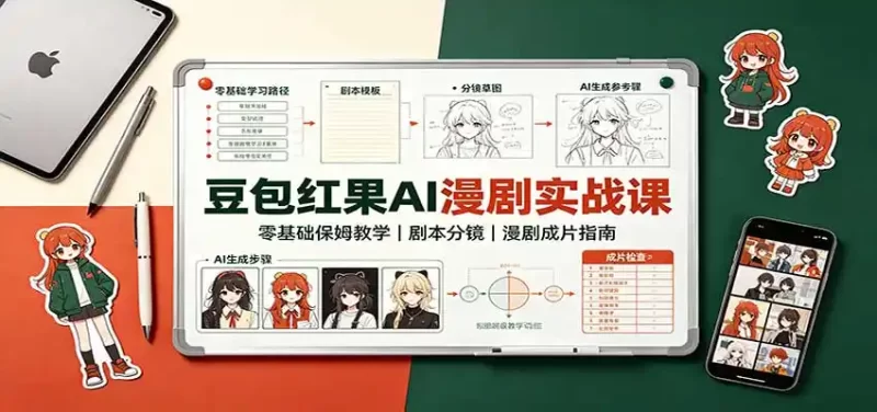 豆包红果AI漫剧实战课:零基础保姆教学,剧本分镜,漫剧成片指南-51云资源