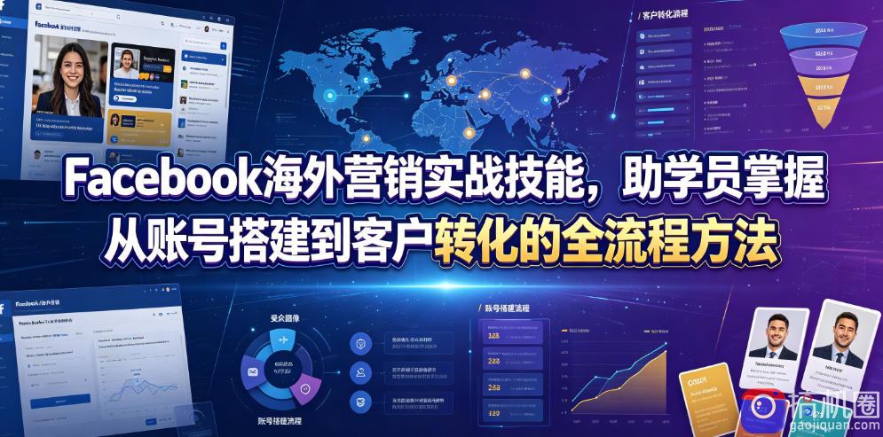 Facebook海外营销实战技能,助学员掌握从账号搭建到客户转化的全流程方法-51云资源