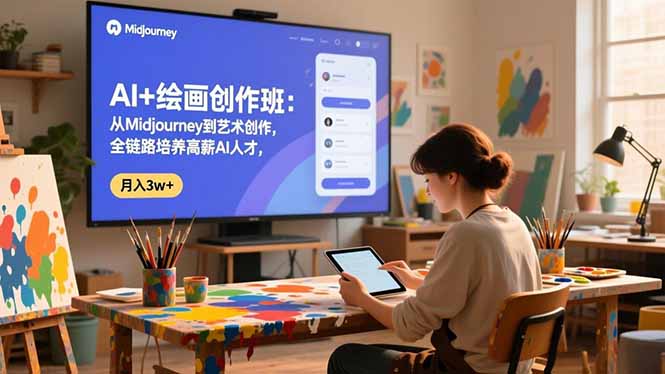 AI 绘画创作班:从Midjourney到艺术创作,全链路培养高薪AI人才,月入3w
