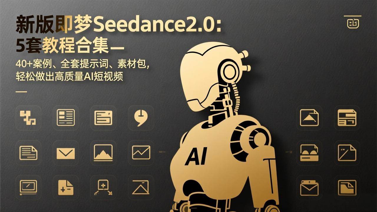 (17398期)新版即梦Seedance2.0:5套教程合集,40 案例、全套提示词、素材包,轻松做出高质量AI短视频
