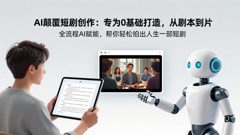 AI颠覆短剧创作:专为0基础打造,从剧本到成片全流程AI赋能,帮你轻松拍出人生第一部短剧-51云资源